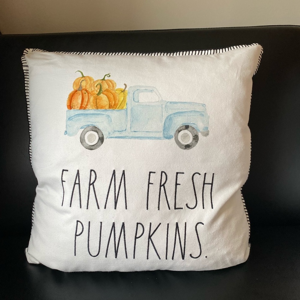 Rae Dunn Farm Fresh Pumpkins Pillow 20 x 20 NWT